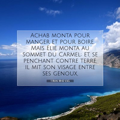 Picture 07 - 1 Rois 18:42 LSG - Achab monta pour manger et pour boire. Mais Elie - Bible Verse Picture