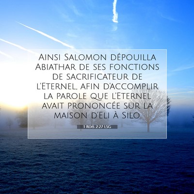 Picture 07 - 1 Rois 2:27 LSG - Ainsi Salomon dépouilla Abiathar de ses - Bible Verse Picture