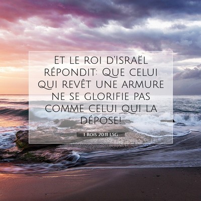 Picture 07 - 1 Rois 20:11 LSG - Et le roi d'Israël répondit: Que celui qui - Bible Verse Picture