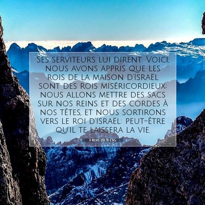 Picture 07 - 1 Rois 20:31 LSG - Ses serviteurs lui dirent: Voici, nous avons - Bible Verse Picture