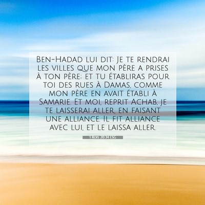 Picture 07 - 1 Rois 20:34 LSG - Ben-Hadad lui dit: Je te rendrai les villes que - Bible Verse Picture