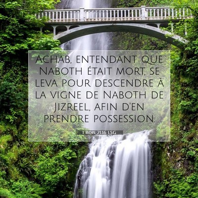 Picture 07 - 1 Rois 21:16 LSG - Achab, entendant que Naboth était mort, se leva - Bible Verse Picture