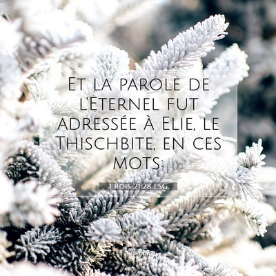 Picture 07 - 1 Rois 21:28 LSG - Et la parole de l'Eternel fut adressée à Elie, - Bible Verse Picture
