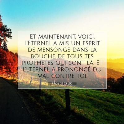 Picture 07 - 1 Rois 22:23 LSG - Et maintenant, voici, l'Eternel a mis un esprit - Bible Verse Picture