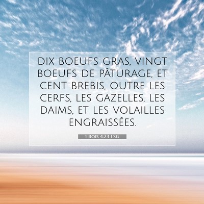 Picture 07 - 1 Rois 4:23 LSG - dix boeufs gras, vingt boeufs de pâturage, et - Bible Verse Picture