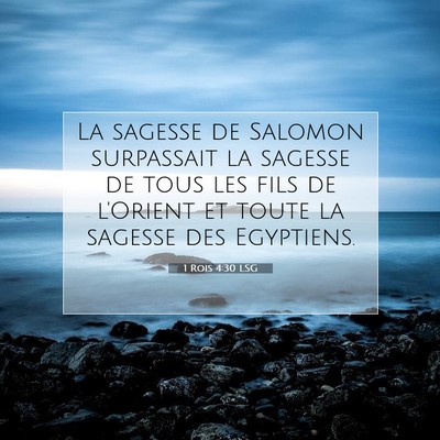 Picture 07 - 1 Rois 4:30 LSG - La sagesse de Salomon surpassait la sagesse de - Bible Verse Picture