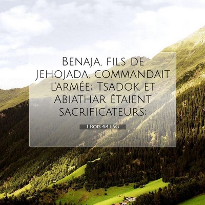 Picture 07 - 1 Rois 4:4 LSG - Benaja, fils de Jehojada, commandait l'armée; - Bible Verse Picture