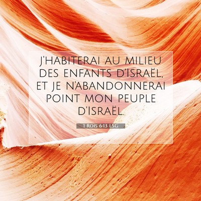 Picture 07 - 1 Rois 6:13 LSG - j'habiterai au milieu des enfants d'Israël, et - Bible Verse Picture