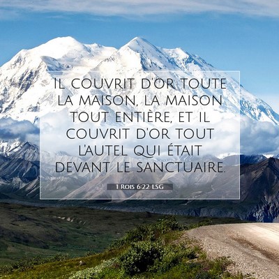 Picture 07 - 1 Rois 6:22 LSG - Il couvrit d'or toute la maison, la maison tout - Bible Verse Picture