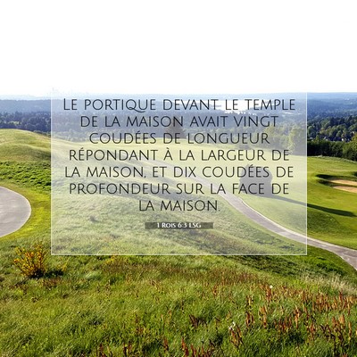 Picture 07 - 1 Rois 6:3 LSG - Le portique devant le temple de la maison avait - Bible Verse Picture