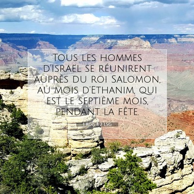 Picture 07 - 1 Rois 8:2 LSG - Tous les hommes d'Israël se réunirent auprès - Bible Verse Picture