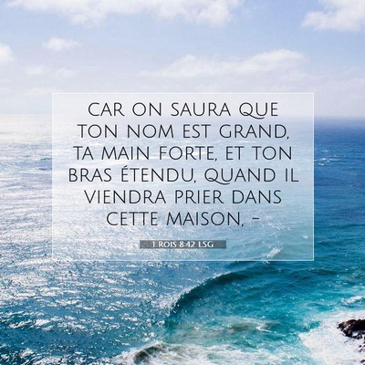 Picture 07 - 1 Rois 8:42 LSG - car on saura que ton nom est grand, ta main - Bible Verse Picture