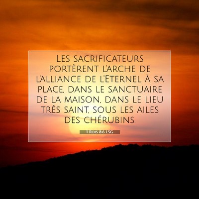 Picture 07 - 1 Rois 8:6 LSG - Les sacrificateurs portèrent l'arche de - Bible Verse Picture