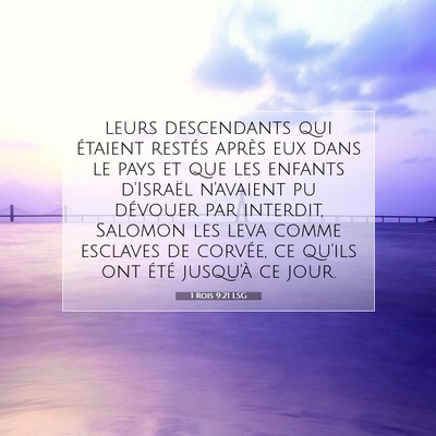 Picture 07 - 1 Rois 9:21 LSG - leurs descendants qui étaient restés après eux - Bible Verse Picture