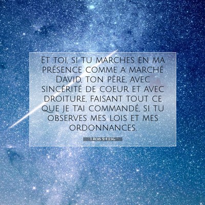 Picture 07 - 1 Rois 9:4 LSG - Et toi, si tu marches en ma présence comme a - Bible Verse Picture