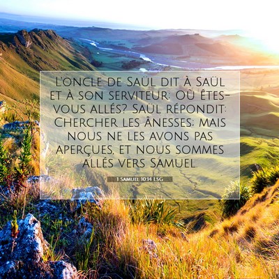 Picture 07 - 1 Samuel 10:14 LSG - L'oncle de Saül dit à Saül et à son - Bible Verse Picture