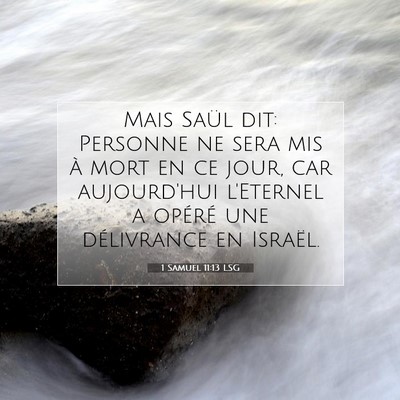 Picture 07 - 1 Samuel 11:13 LSG - Mais Saül dit: Personne ne sera mis à mort en - Bible Verse Picture