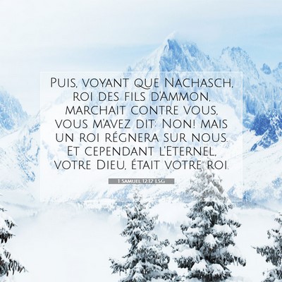 Picture 07 - 1 Samuel 12:12 LSG - Puis, voyant que Nachasch, roi des fils d'Ammon, - Bible Verse Picture