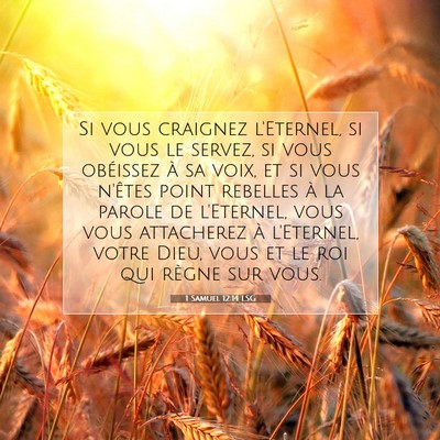 Picture 07 - 1 Samuel 12:14 LSG - Si vous craignez l'Eternel, si vous le servez, si - Bible Verse Picture