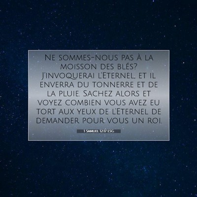 Picture 07 - 1 Samuel 12:17 LSG - Ne sommes-nous pas à la moisson des blés? - Bible Verse Picture