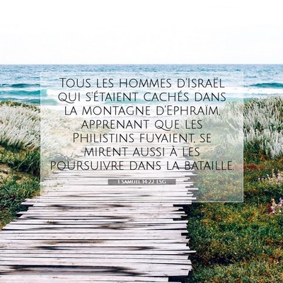 Picture 07 - 1 Samuel 14:22 LSG - Tous les hommes d'Israël qui s'étaient cachés - Bible Verse Picture