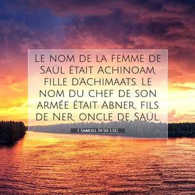 Picture 07 - 1 Samuel 14:50 LSG - Le nom de la femme de Saül était Achinoam, - Bible Verse Picture