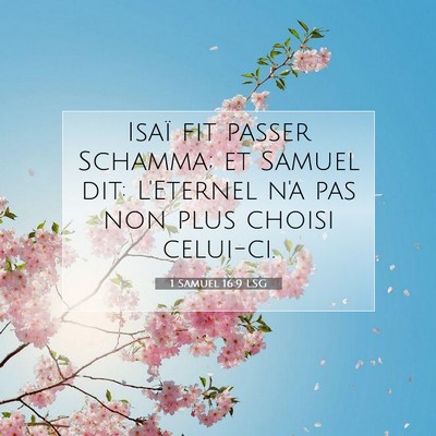 Picture 07 - 1 Samuel 16:9 LSG - Isaï fit passer Schamma; et Samuel dit: - Bible Verse Picture