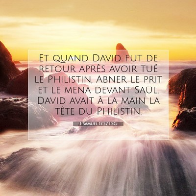 Picture 07 - 1 Samuel 17:57 LSG - Et quand David fut de retour après avoir tué le - Bible Verse Picture