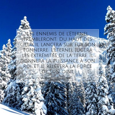 Picture 07 - 1 Samuel 2:10 LSG - Les ennemis de l'Eternel trembleront; Du haut des - Bible Verse Picture