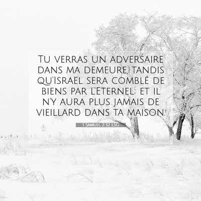 Picture 07 - 1 Samuel 2:32 LSG - Tu verras un adversaire dans ma demeure, tandis - Bible Verse Picture