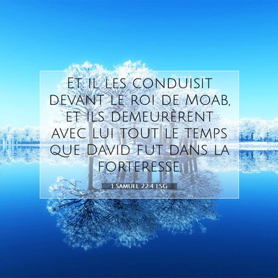 Picture 07 - 1 Samuel 22:4 LSG - Et il les conduisit devant le roi de Moab, et ils - Bible Verse Picture