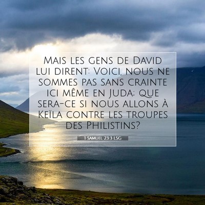 Picture 07 - 1 Samuel 23:3 LSG - Mais les gens de David lui dirent: Voici, nous ne - Bible Verse Picture