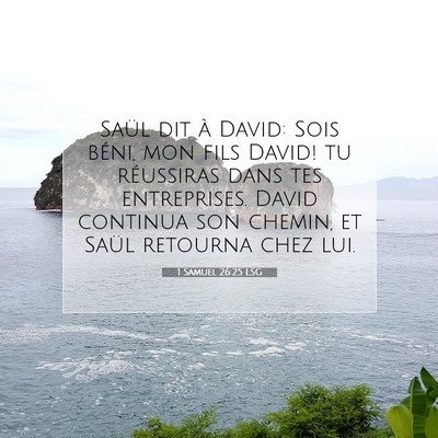 Picture 07 - 1 Samuel 26:25 LSG - Saül dit à David: Sois béni, mon fils David! - Bible Verse Picture