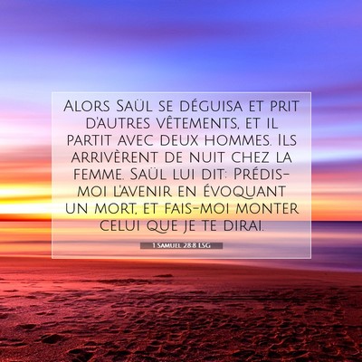 Picture 07 - 1 Samuel 28:8 LSG - Alors Saül se déguisa et prit d'autres - Bible Verse Picture