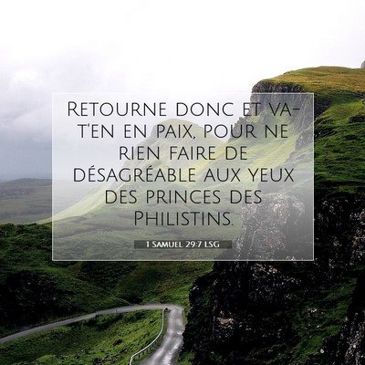 Picture 07 - 1 Samuel 29:7 LSG - Retourne donc et va-t'en en paix, pour ne rien - Bible Verse Picture