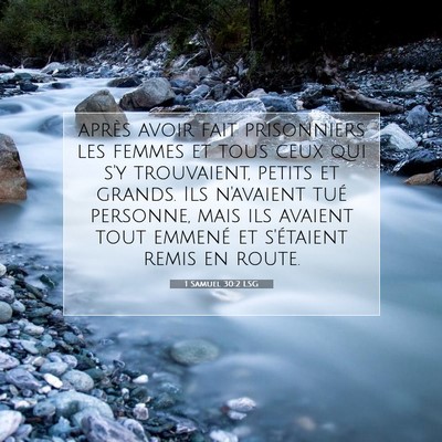 Picture 07 - 1 Samuel 30:2 LSG - après avoir fait prisonniers les femmes et tous - Bible Verse Picture