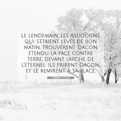 Picture 07 - 1 Samuel 5:3 LSG - Le lendemain, les Asdodiens, qui s'étaient - Bible Verse Picture
