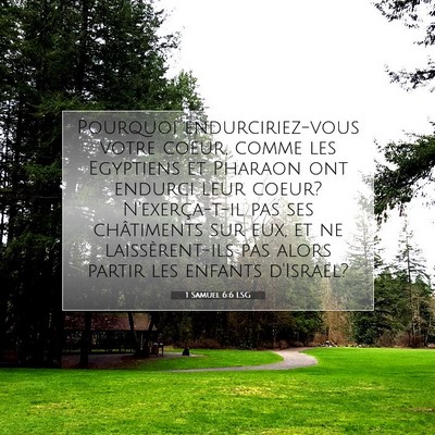 Picture 07 - 1 Samuel 6:6 LSG - Pourquoi endurciriez-vous votre coeur, comme les - Bible Verse Picture
