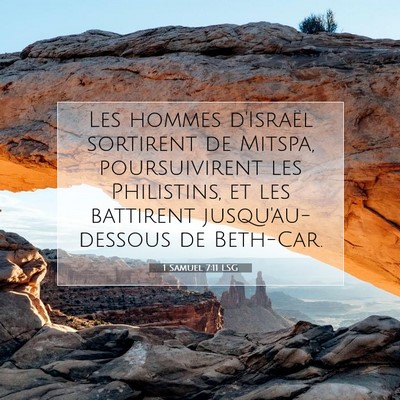 Picture 07 - 1 Samuel 7:11 LSG - Les hommes d'Israël sortirent de Mitspa, - Bible Verse Picture