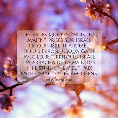 Picture 07 - 1 Samuel 7:14 LSG - Les villes que les Philistins avaient prises sur - Bible Verse Picture