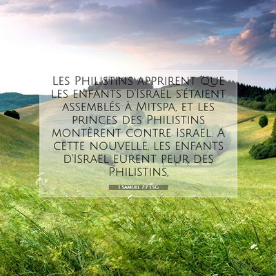 Picture 07 - 1 Samuel 7:7 LSG - Les Philistins apprirent que les enfants - Bible Verse Picture
