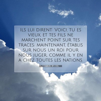 Picture 07 - 1 Samuel 8:5 LSG - Ils lui dirent: Voici, tu es vieux, et tes fils - Bible Verse Picture