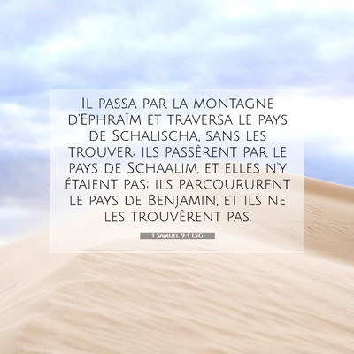 Picture 07 - 1 Samuel 9:4 LSG - Il passa par la montagne d'Ephraïm et traversa - Bible Verse Picture