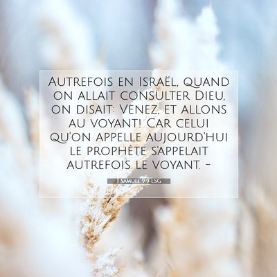 Picture 07 - 1 Samuel 9:9 LSG - Autrefois en Israël, quand on allait consulter - Bible Verse Picture