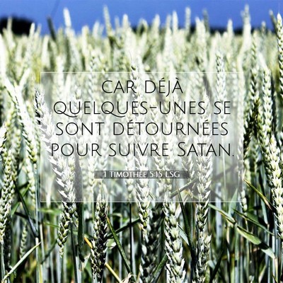 Picture 07 - 1 Timothée 5:15 LSG - car déjà quelques-unes se sont détournées - Bible Verse Picture