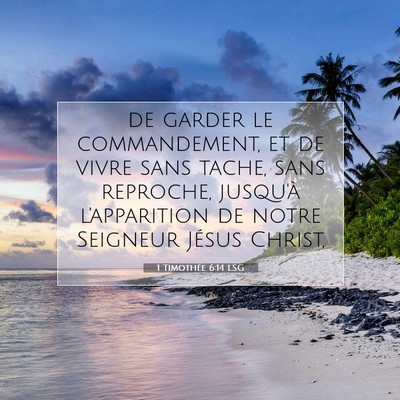 Picture 07 - 1 Timothée 6:14 LSG - de garder le commandement, et de vivre sans - Bible Verse Picture