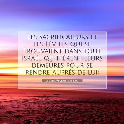 Picture 07 - 2 Chroniques 11:13 LSG - Les sacrificateurs et les Lévites qui se - Bible Verse Picture
