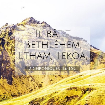 Picture 07 - 2 Chroniques 11:6 LSG - Il bâtit Bethléhem, Etham, - Bible Verse Picture