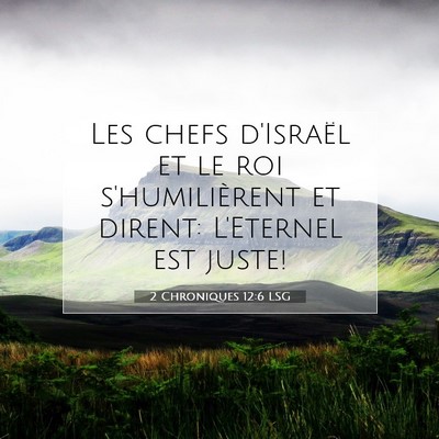 Picture 07 - 2 Chroniques 12:6 LSG - Les chefs d'Israël et le roi s'humilièrent et - Bible Verse Picture
