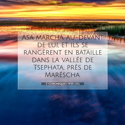 Picture 07 - 2 Chroniques 14:10 LSG - Asa marcha au-devant de lui, et ils se rangèrent - Bible Verse Picture